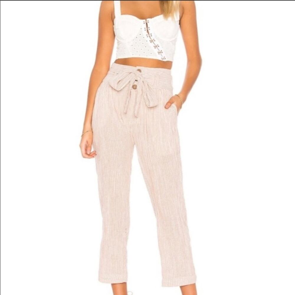 Free People High Waisted Striped Cotton Crop - Picture 2 of 10